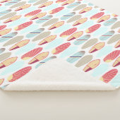 Rol, rood en blauw surfbord  sherpa deken (3/4)