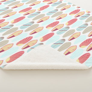 Rol, rood en blauw surfbord  sherpa deken