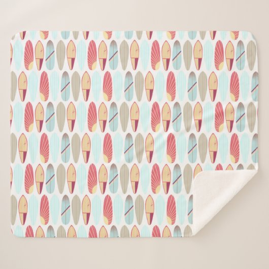 Rol, rood en blauw surfbord  sherpa deken (Voorkant (horizontaal))
