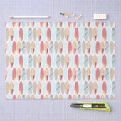 Rol, rood en blauw surfbord  tissuepapier (Craft)