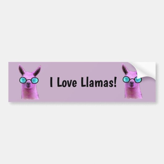 Rol Roze Llama! Bumpersticker (Voorkant)
