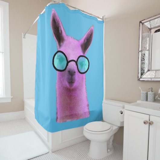 Rol Roze Llama! Douchegordijn (In situ)