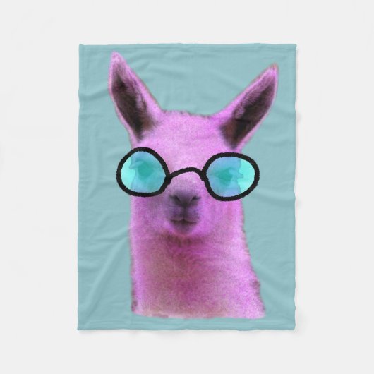 Rol Roze Llama! Fleece Deken (Voorkant)