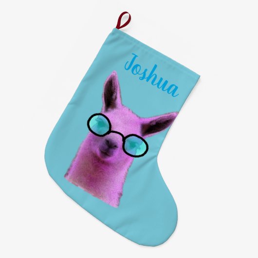 Rol Roze Llama! Gepersonaliseerde Kerstsok (Voorkant (Hangend))