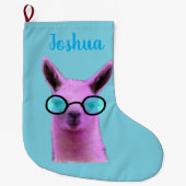 Rol Roze Llama! Gepersonaliseerde Kerstsok (Voorkant)