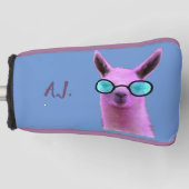 Rol Roze Llama! Golf Putter Head Hoesje Golfheadcover (Voorkant)