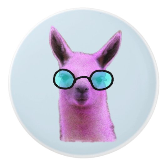 Rol Roze Llama! Keramische Knop (Voorkant)