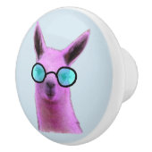 Rol Roze Llama! Keramische Knop (Rechts)