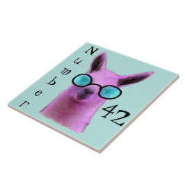 Rol Roze Llama! Nummer stapel Tegeltje