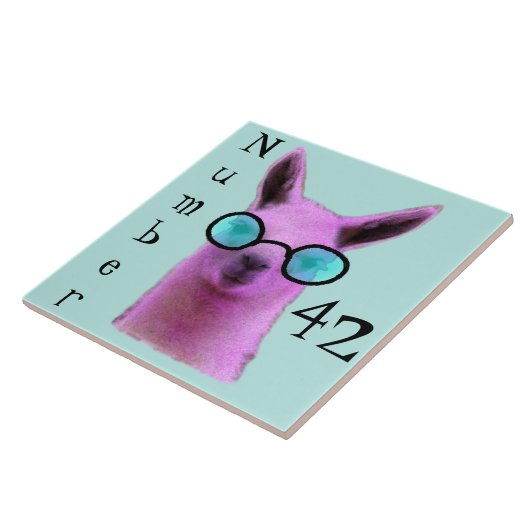 Rol Roze Llama! Nummer stapel Tegeltje (Zijkant)