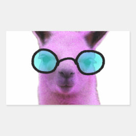 Rol Roze Llama! Rechthoekige Sticker