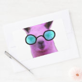 Rol Roze Llama! Rechthoekige Sticker (Envelop)