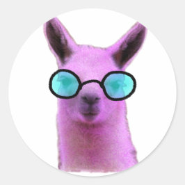 Rol Roze Llama! Ronde Sticker
