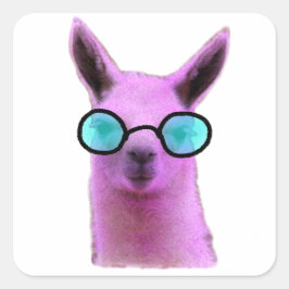 Rol Roze Llama! Vierkante Sticker