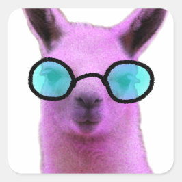 Rol Roze Llama! Vierkante Sticker
