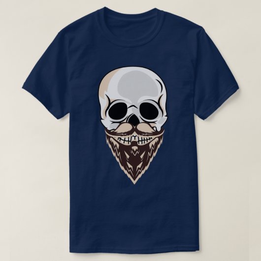 Rol schedel met baard t-shirt (Design voorkant)