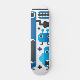 Rol skateboard met blauwe monstergraphics