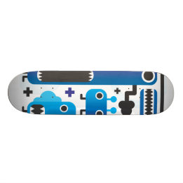 Rol skateboard met blauwe monstergraphics