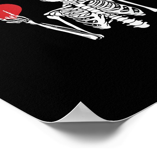 Rol Skelet Handen Hart Valentijnsdag Schedel Poster (Hoek)