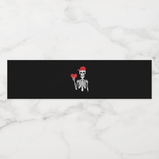 Rol Skelet Handen Hart Valentijnsdag Schedel Waterfles Etiket (Enkel label)