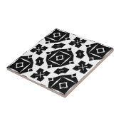 Rol stijlvol zwart en wit geometrisch patroon tegeltje (Zijkant)