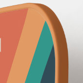 Rol Stijlvolle Retro Stripes op maat Pickleball Paddle (Links Detail)