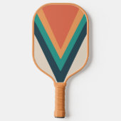 Rol Stijlvolle Retro Stripes op maat Pickleball Paddle (Achterkant)
