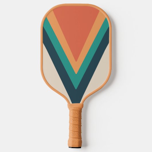 Rol Stijlvolle Retro Stripes op maat Pickleball Paddle (Achterkant)