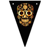 Rol stijlvolle schedel Halloween feestbanner Vlaggetjes (Eerste vlag)
