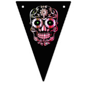 Rol stijlvolle schedel Halloween feestbanner Vlaggetjes (Eerste vlag)