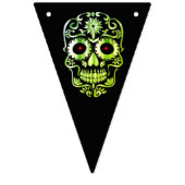 Rol stijlvolle schedel Halloween feestbanner Vlaggetjes (Eerste vlag)