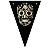 Rol stijlvolle schedel Halloween feestbanner Vlaggetjes (Eerste vlag)