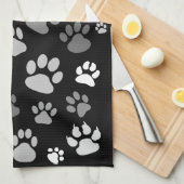 Rol, stijlvolle zwarte en witrijke verfafdrukken theedoek (Quarter Fold)