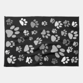 Rol, stijlvolle zwarte en witrijke verfafdrukken theedoek (Horizontaal)