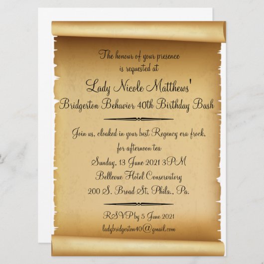 Rol Uitnodiging (NM) (Voorkant / Achterkant)