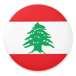 Rol van de keramische knop met vlag van Libanon