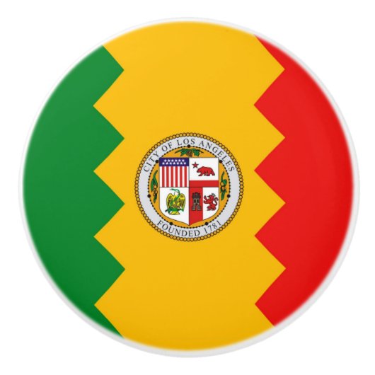 Rol van de keramische knop met vlag van Los Angele (Voorkant)