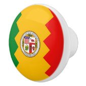 Rol van de keramische knop met vlag van Los Angele (Rechts)