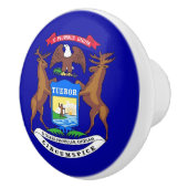 Rol van de keramische knop met vlag van Michigan (Rechts)