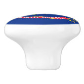 Rol van de keramische knop met vlag van North Dako (Zijkant)