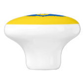 Rol van de keramische knop met vlag van Oekraïne (Zijkant)