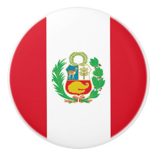 Rol van de keramische knop met vlag van Peru