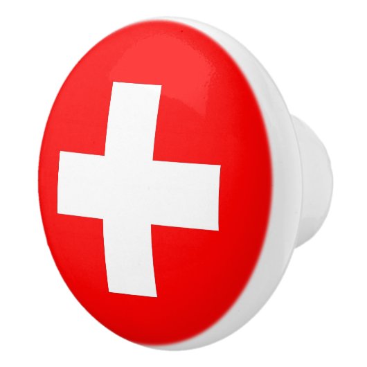 Rol van de keramische knop met vlag van Zwitserlan (Rechts)