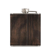 Rol van de schedel op Faux Wood Getextureerde Acht Heupfles (Achterkant)