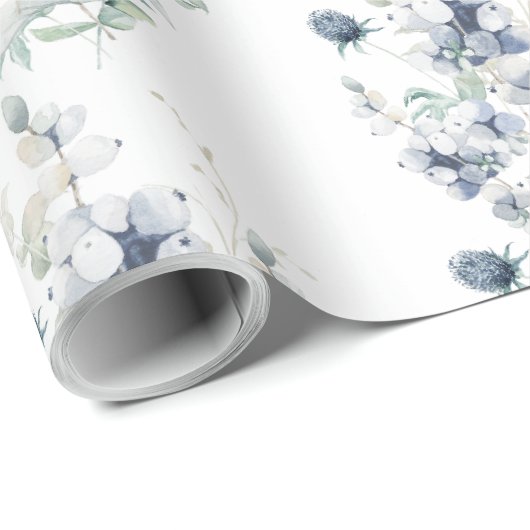 Rol van usty Blue Floral Cadeaupapier (Rol Hoek)