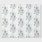 Rol van usty Blue Floral Cadeaupapier (Vlak)