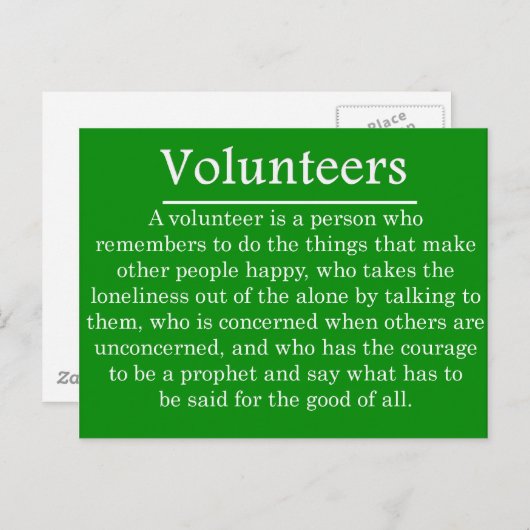 Rol van vrijwilligers briefkaart (Voorkant / Achterkant)