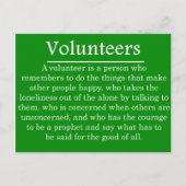 Rol van vrijwilligers briefkaart (Voorkant)