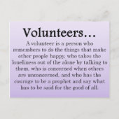Rol van vrijwilligers briefkaart (Voorkant)
