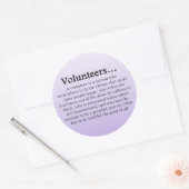 Rol van vrijwilligers ronde sticker (Envelop)